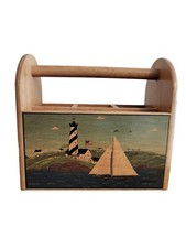 Wooden lighthouse caddy for sale  Omro