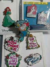 PIN DA DISNEY, LOTE DE 8 PINOS, ARIEL, CONJUNTO DE 2 PINOS SALGADO DOCE, CONJUNTO DE 4 PINOS CITAÇÕES, DIA DOS PAIS LE comprar usado  Enviando para Brazil