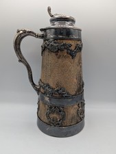 Usado, Antiga placa de prata Tankard Stein St Louis Silver Co. 1905 quádrupla tampa de madeira comprar usado Usado, Antiga placa de prata Tankard Stein St Louis Silver Co. 1905 quádrupla tampa de madeira comprar usado  Enviando para Brazil