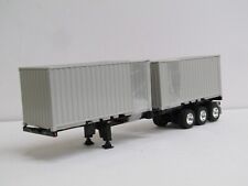 Usado, Reboque de contêiner DCP preto tri eixo com 2 recipientes cinza 20 pés 1/64 novo sem caixa  comprar usado  Enviando para Brazil