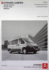 269909) Citroen Jumper Kombi - Preisliste & Extras - Prospekt 01/2009 comprar usado  Enviando para Brazil