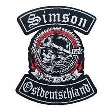 Aufnäher Patch Simson Ostdeutschland Totenkopf Patch DDR moped motorrad , używany na sprzedaż  Wysyłka do Poland
