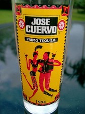 Usado, JOSE CUERVO TEQUILA 1994 VIDRO ALTO SHOT VERMELHO E PRETO E AMARELO LOGOTIPO PRIMO TEQUILA comprar usado  Enviando para Brazil