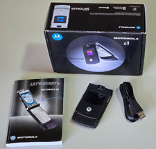 Celular flip antigo Motorola RAZR V3 GSM preto e prata com caixa manual comprar usado  Enviando para Brazil