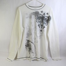 Camisa térmica masculina gráfica grunge branca No Boundaries tamanho XL 46-48, usado comprar usado  Enviando para Brazil