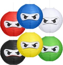 Usado, Glooglitter 12 peças lanternas de papel temáticas ninja decoração de festa de aniversário 12 polegadas comprar usado  Enviando para Brazil