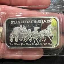 Usado, Stagecoach Silver Get Out Of Dodge 1 oz 999 prata fina✅ arte divisível BAR selada comprar usado  Enviando para Brazil