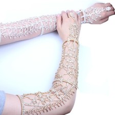 Um par de luvas femininas de cotovelo de pulso braço de cristal casamento noiva rainha princesa  comprar usado  Enviando para Brazil