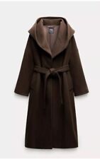 ZARA WOMAN ZW COLLECTION MANTECO WOOL MIX  COAT WITH HOOD BROWN 9202/845 XS/SNEW na sprzedaż  Wysyłka do Poland