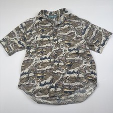 Camisa masculina Big Dogs grande marrom pesca canoa estampa ao ar livre manga curta casual comprar usado  Enviando para Brazil