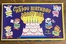 Usado, Vintage 1955 Saalfield caixa completa festa de feliz aniversário para 8 crianças comprar usado  Enviando para Brazil
