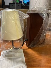 Lámpara de estantería de madera AELS con bombilla, recargable con pantalla de lino, regulable segunda mano  Embacar hacia Mexico