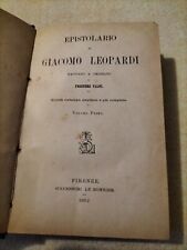 leopardi epistolario usato  Firenze