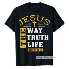 Camiseta The Way Truth Life Jesus Bíblia Religiosa Versículo João 14:6 Evangelho Bíblico comprar usado  Enviando para Brazil