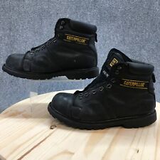 Botas de trabalho masculinas Caterpillar 13 M couro preto biqueira de aço com cadarço resistente a óleo comprar usado  Enviando para Brazil