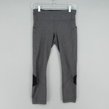 Leggings femininas Lululemon Pace Rival Crop 22" cinza extremo tamanho 6 bolsos com zíper, usado comprar usado  Enviando para Brazil