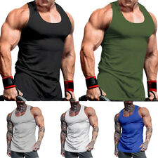 Camiseta masculina sem mangas colete camiseta regata musculação academia fitness ∂, usado comprar usado  Enviando para Brazil