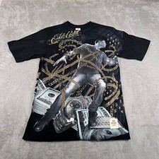 Camiseta masculina vintage Ecko Unltd média preta correntes de dinheiro hip hop streetwear Y2K comprar usado  Enviando para Brazil