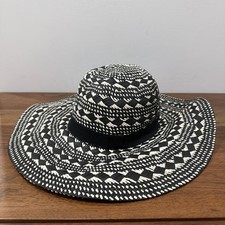 Usado, Chapéu de sol feminino preto e branco disquete aba larga balde chapéu de praia comprar usado  Enviando para Brazil