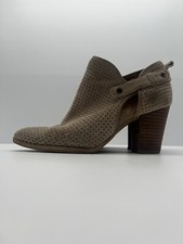 Sapato Franco Sarto Couro Salto Bloco Tornozelo Fecho Zíper Taupe Tamanho EUA 8 M comprar usado  Enviando para Brazil
