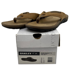Usado, Chinelo Oakley Dune Buggy 2 calçados marrom terra 10061-899 couro EUA 8 comprar usado  Enviando para Brazil