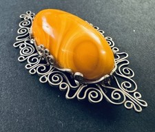 Vintage, Natur Bernstein/Jantar/ Brosche 60-70 Jahre  comprar usado  Enviando para Brazil