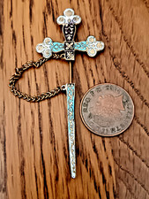 Vintage enamelled sword for sale  BOLTON