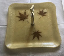 Bandeja vintage de fibra de vidro folha de ouro em broca amarela MCM meados do século moderna rara comprar usado  Enviando para Brazil