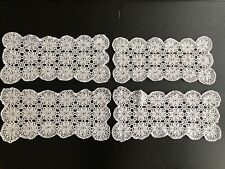 Set de 4 x tapetes de ganchillo crochet blanco 20 x 45 cms hechos a mano, usado comprar usado  Enviando para Brazil