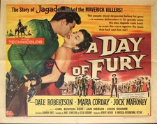 Day of Fury, 1956, Dale Robertson, meia folha original, estilo B (22x28)  comprar usado  Enviando para Brazil