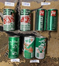 Latas de refrigerante pop promocionais vintage 7up da década de 1970 (vendidas separadamente) comprar usado  Enviando para Brazil