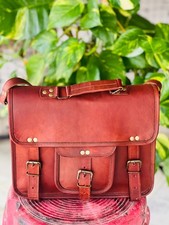 Bolsa carteiro masculina de couro higiênico dois bolsos frontais escritório faculdade bolsa para laptop comprar usado  Enviando para Brazil