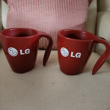 Usado, Duas canecas de café vermelhas com alças grandes logotipo marca Life's Good LG Electronics comprar usado  Enviando para Brazil