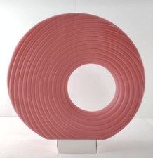 Florero Sporvil 12" Redondo Donut Cerámica Ikebana En Salmón HECHO EN PORTUGAL segunda mano  Embacar hacia Mexico