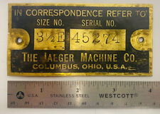 Jaeger machine brass for sale  Orient