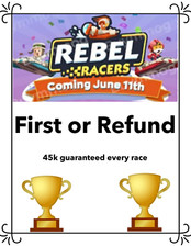 Używany, Rebel Racers Monopoly Go 11th June na sprzedaż  Wysyłka do Poland