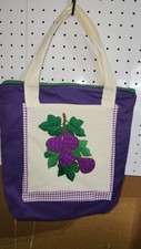 Bolsa de tecido de ombro de figo roxo 13" X 14" multiuso reutilizável 19" alças  comprar usado  Enviando para Brazil
