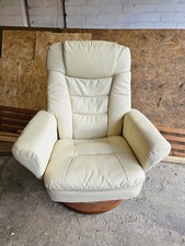 White leather recliner for sale  LEICESTER