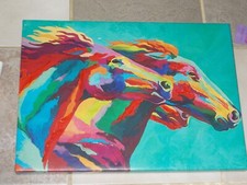 Horses running acrylic for sale  Haltom City
