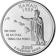 Moeda de 25 centavos do estado do Havaí 2008 D.  Não circulado, não certificado.   comprar usado  Enviando para Brazil