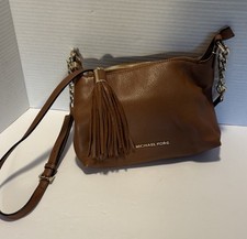 Bolsa tiracolo Michael Kors couro borla ouro corrente marrom, usado comprar usado  Enviando para Brazil