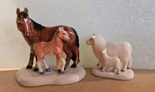 Estatuillas de porcelana de animales de granja DEPT 56 VILLAGE CABALLOS OVEJAS ~ RESERVADAS  segunda mano  Embacar hacia Argentina