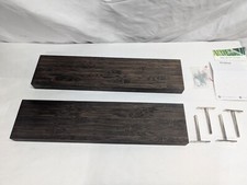 Prateleira de parede flutuante BAMFOX conjunto de 2 prateleiras de armazenamento decoração de parede de bambu natural comprar usado  Enviando para Brazil
