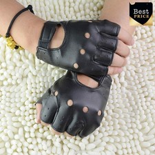 Leather gloves black for sale  MANCHESTER