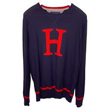 Suéter masculino Tommy Hilfiger médio azul marinho vermelho Big H raro algodão manga longa, usado comprar usado  Enviando para Brazil