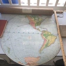 Antigo 1931 W Wise Peary 1900s Terra Plana Mapa Globo Mundo 28” Palestina 1919 Nova York Nova York comprar usado  Enviando para Brazil
