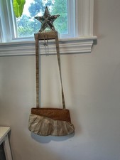 Bolsa/bolsa de couro assimétrica, estilo anos 80, bege/marrom chicote cobra pequena comprar usado  Enviando para Brazil