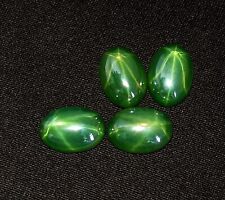 Lote de 4 peças de pedras preciosas certificadas cabochão estrela verde natural safira novo 35,40 CT comprar usado  Enviando para Brazil