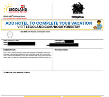 Two day legoland for sale  Irvine