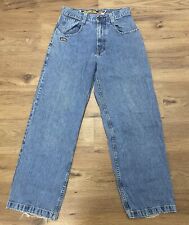 JEANS MASCULINO VINTAGE DÉCADA DE 1990 JNCO DEMOLITION DERBY 182 PERNA LARGA FOLGADO TAMANHO 29X30, usado comprar usado  Enviando para Brazil